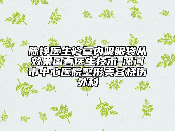 陈铮医生修复内吸眼袋从效果图看医生技术-漯河市中心医院整形美容烧伤外科