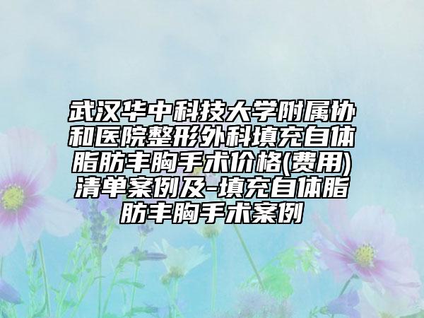 武汉华中科技大学附属协和医院整形外科填充自体脂肪丰胸手术价格(费用)清单案例及-填充自体脂肪丰胸手术案例
