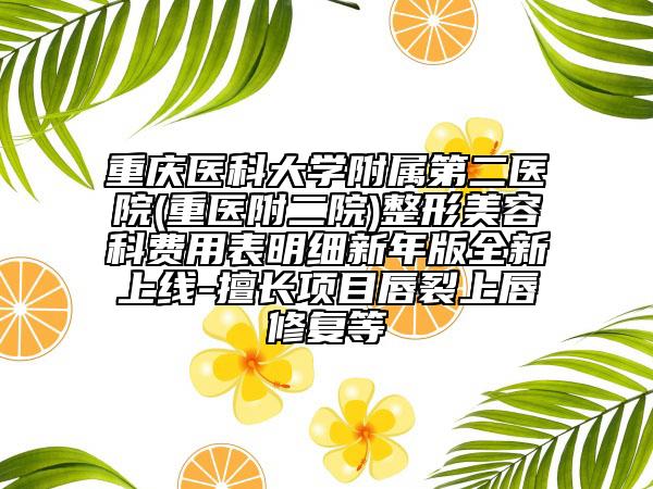 重庆医科大学附属第二医院(重医附二院)整形美容科费用表明细新年版全新上线-擅长项目唇裂上唇修复等