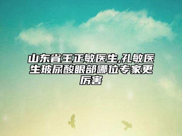 山东省王正敏医生,孔敏医生玻尿酸眼部哪位专家更厉害