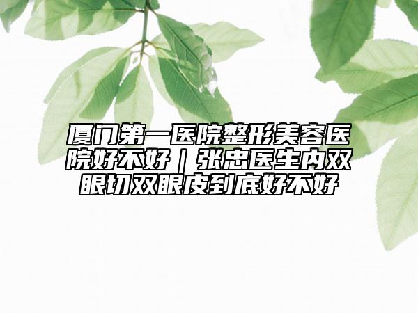 厦门第一医院整形美容医院好不好｜张忠医生内双眼切双眼皮到底好不好