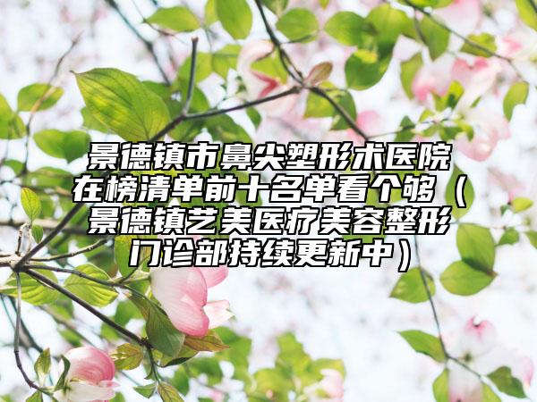 景德镇市鼻尖塑形术医院在榜清单前十名单看个够（景德镇艺美医疗美容整形门诊部持续更新中）
