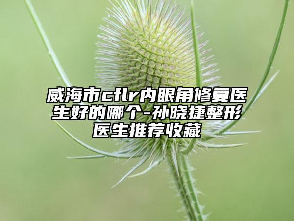 威海市cflr内眼角修复医生好的哪个-孙晓捷整形医生推荐收藏