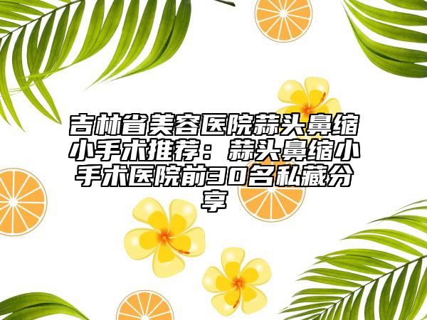 吉林省美容医院蒜头鼻缩小手术推荐：蒜头鼻缩小手术医院前30名私藏分享