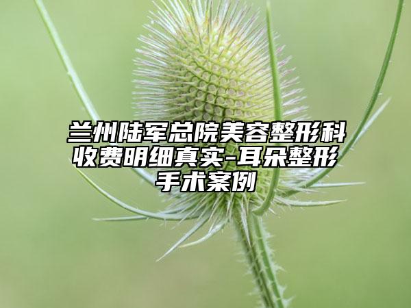兰州陆军总院美容整形科收费明细真实-耳朵整形手术案例