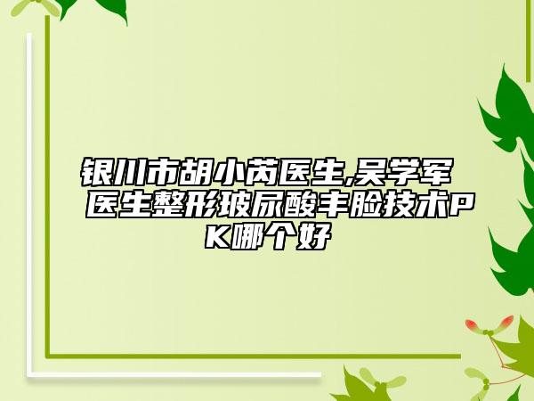 银川市胡小芮医生,吴学军医生整形玻尿酸丰脸技术PK哪个好