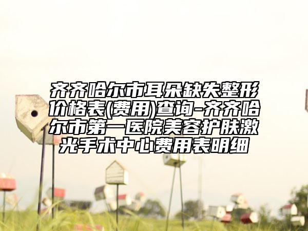 齐齐哈尔市耳朵缺失整形价格表(费用)查询-齐齐哈尔市第一医院美容护肤激光手术中心费用表明细