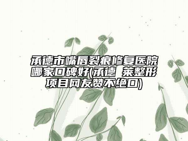承德市嘴唇裂痕修复医院哪家口碑好(承德玥莱整形项目网友赞不绝口)