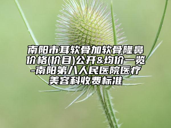 南阳市耳软骨加软骨隆鼻价格(价目)公开&均价一览-南阳第八人民医院医疗美容科收费标准