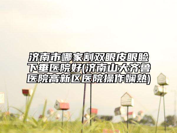 济南市哪家割双眼皮眼睑下垂医院好(济南山大齐鲁医院高新区医院操作娴熟)