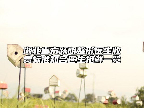湖北省方跃明整形医生收费标准知名医生抢鲜一览