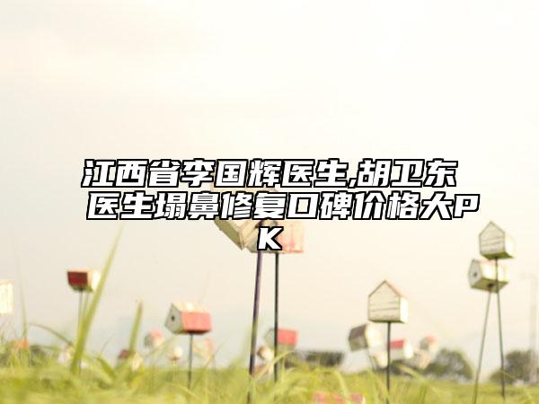 江西省李国辉医生,胡卫东医生塌鼻修复口碑价格大PK