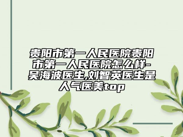贵阳市第一人民医院贵阳市第一人民医院怎么样-吴海波医生,刘智英医生是人气医美top