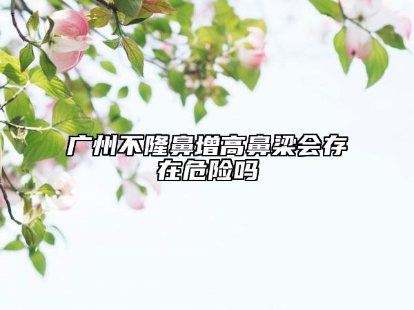 广州不隆鼻增高鼻梁会存在危险吗