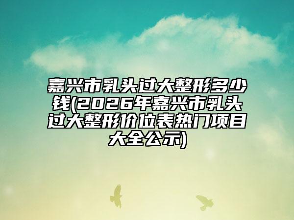 嘉兴市乳头过大整形多少钱(2026年嘉兴市乳头过大整形价位表热门项目大全公示)