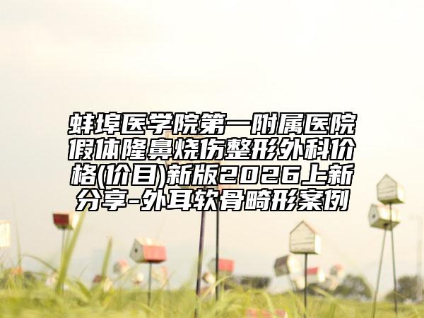 蚌埠医学院第一附属医院假体隆鼻烧伤整形外科价格(价目)新版2026上新分享-外耳软骨畸形案例