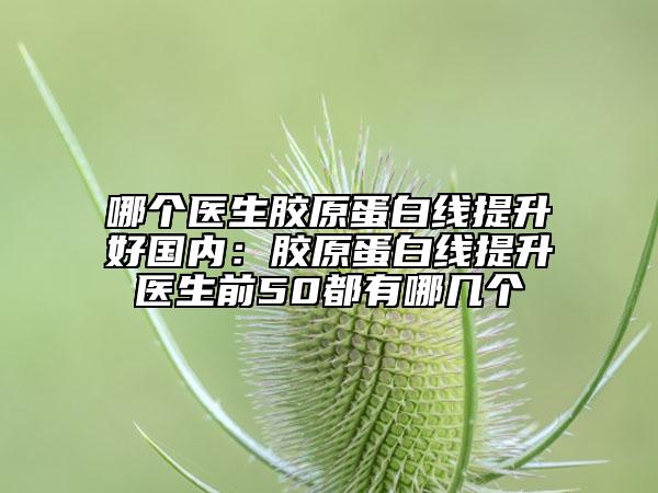 哪个医生胶原蛋白线提升好国内：胶原蛋白线提升医生前50都有哪几个