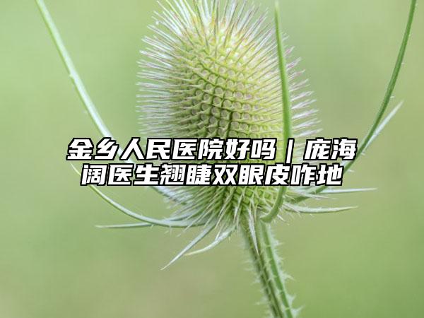 金乡人民医院好吗｜庞海阔医生翘睫双眼皮咋地