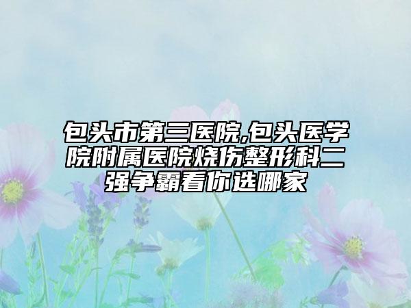 包头市第三医院,包头医学院附属医院烧伤整形科二强争霸看你选哪家