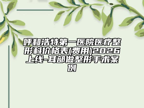 呼和浩特第一医院医疗整形科价格表(费用)2026上线-耳部做整形手术案例