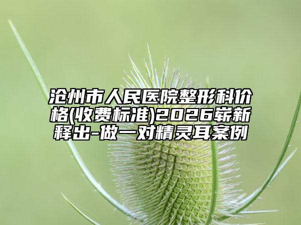 沧州市人民医院整形科价格(收费标准)2026崭新释出-做一对精灵耳案例