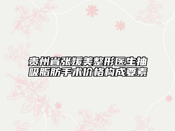 贵州省张媛美整形医生抽吸脂肪手术价格构成要素