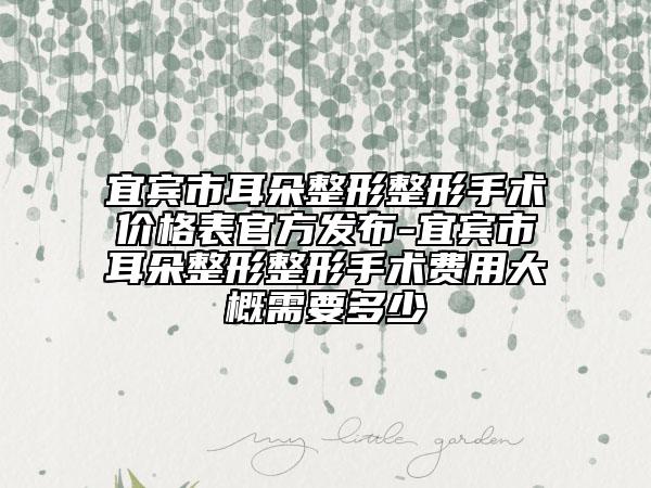 宜宾市耳朵整形整形手术价格表官方发布-宜宾市耳朵整形整形手术费用大概需要多少