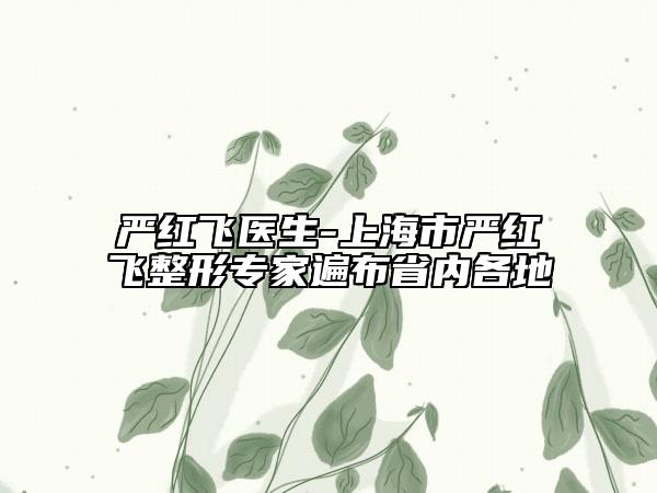 严红飞医生-上海市严红飞整形专家遍布省内各地