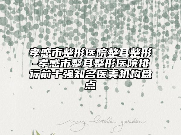 孝感市整形医院整耳整形-孝感市整耳整形医院排行前十强知名医美机构盘点