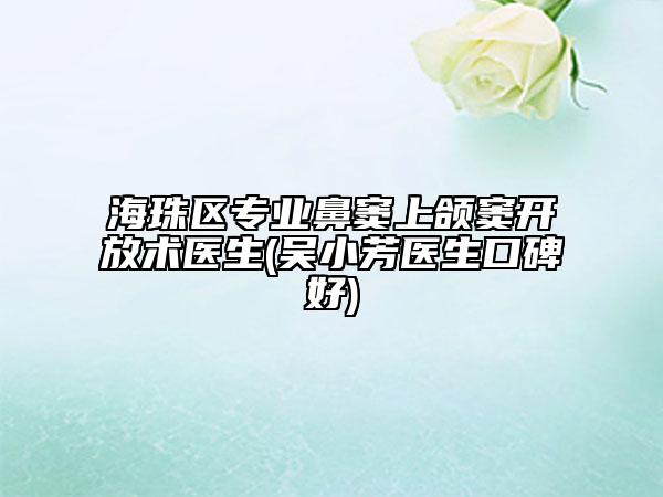 海珠区专业鼻窦上颌窦开放术医生(吴小芳医生口碑好)