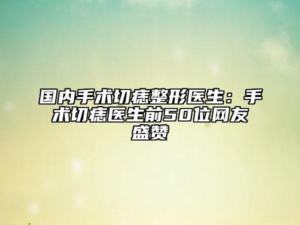 国内手术切痣整形医生：手术切痣医生前50位网友盛赞