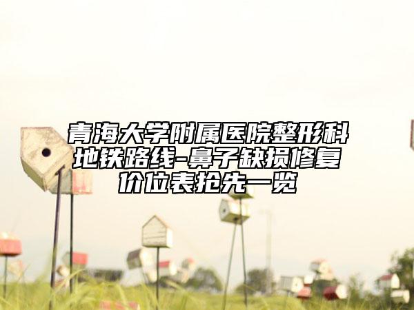 青海大学附属医院整形科地铁路线-鼻子缺损修复价位表抢先一览