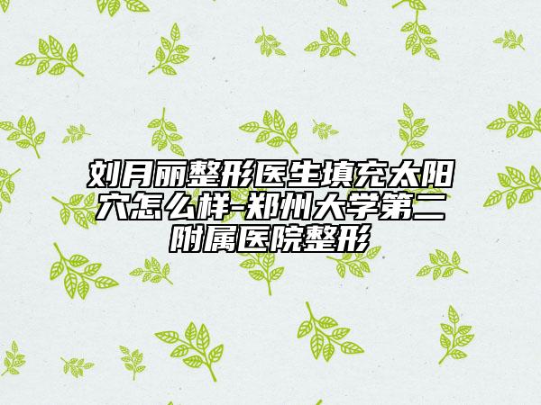 刘月丽整形医生填充太阳穴怎么样-郑州大学第二附属医院整形
