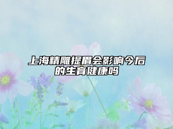 上海精雕提眉会影响今后的生育健康吗