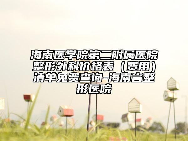 海南医学院第二附属医院整形外科价格表（费用）清单免费查询-海南省整形医院