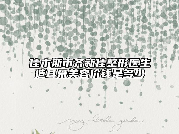 佳木斯市齐新佳整形医生造耳朵美容价钱是多少