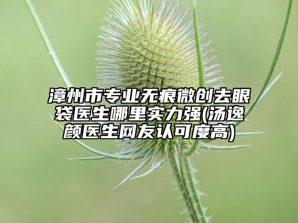 漳州市专业无痕微创去眼袋医生哪里实力强(汤逸颜医生网友认可度高)