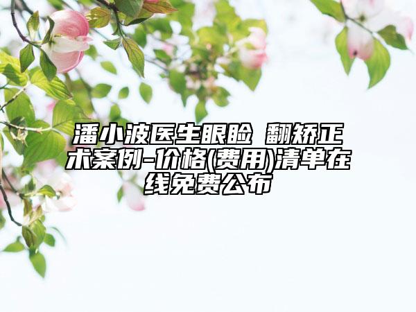 潘小波医生眼睑內翻矫正术案例-价格(费用)清单在线免费公布