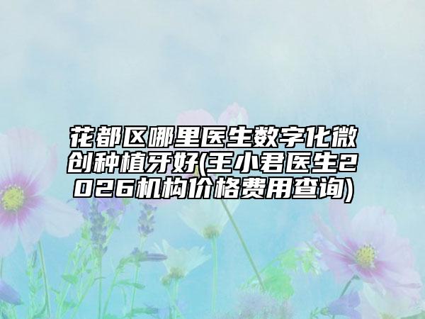 花都区哪里医生数字化微创种植牙好(王小君医生2026机构价格费用查询)