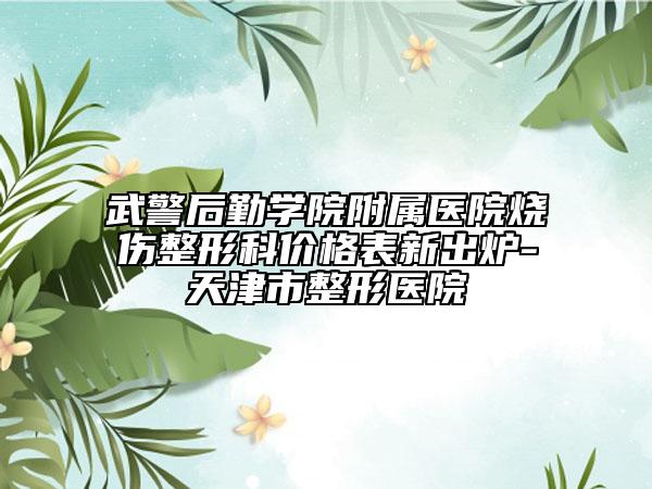 武警后勤学院附属医院烧伤整形科价格表新出炉-天津市整形医院