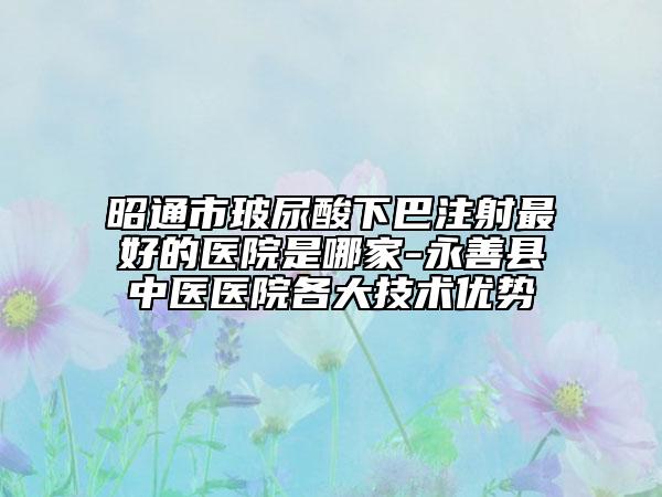 昭通市玻尿酸下巴注射最好的医院是哪家-永善县中医医院各大技术优势