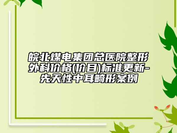 皖北煤电集团总医院整形外科价格(价目)标准更新-先天性中耳畸形案例