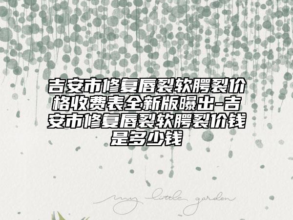 吉安市修复唇裂软腭裂价格收费表全新版曝出-吉安市修复唇裂软腭裂价钱是多少钱