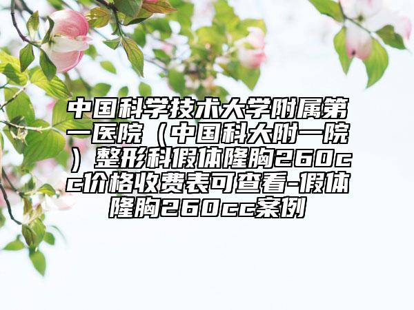 中国科学技术大学附属第一医院（中国科大附一院）整形科假体隆胸260cc价格收费表可查看-假体隆胸260cc案例