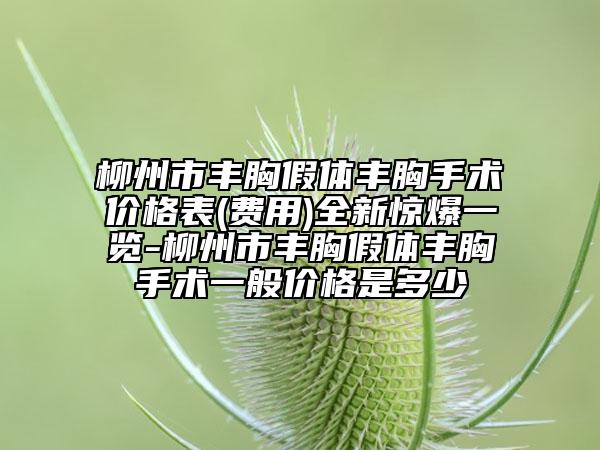 柳州市丰胸假体丰胸手术价格表(费用)全新惊爆一览-柳州市丰胸假体丰胸手术一般价格是多少