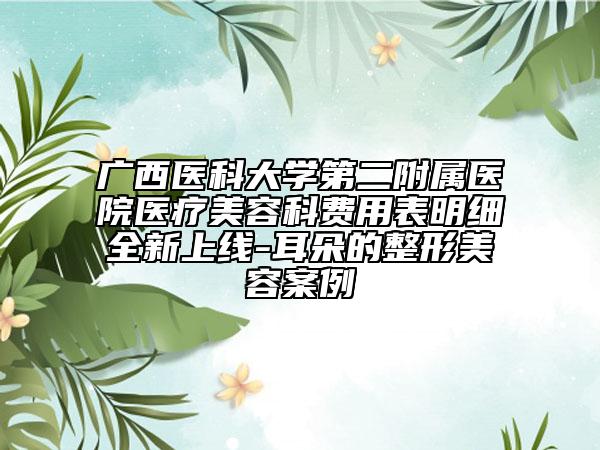 广西医科大学第二附属医院医疗美容科费用表明细全新上线-耳朵的整形美容案例