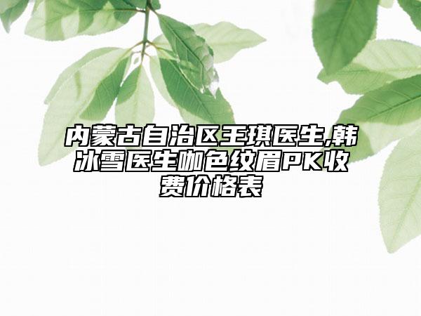 内蒙古自治区王琪医生,韩冰雪医生咖色纹眉PK收费价格表