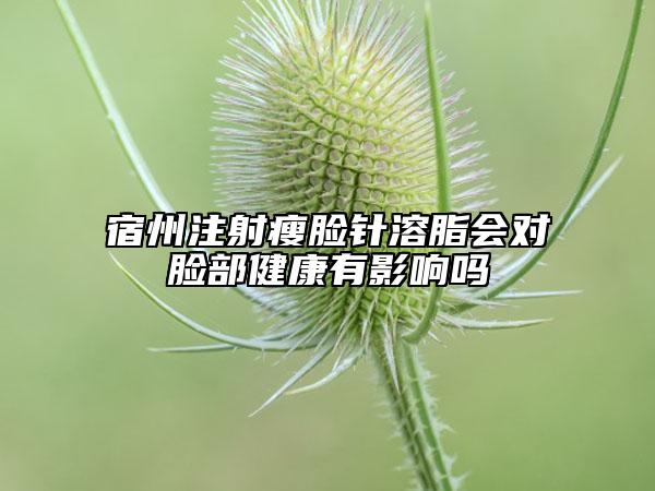 宿州注射瘦脸针溶脂会对脸部健康有影响吗