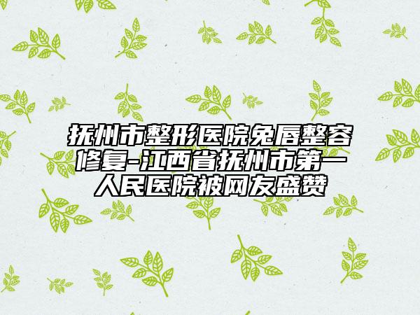 抚州市整形医院兔唇整容修复-江西省抚州市第一人民医院被网友盛赞