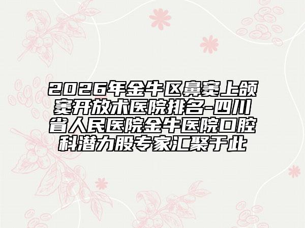 2026年金牛区鼻窦上颌窦开放术医院排名-四川省人民医院金牛医院口腔科潜力股专家汇聚于此